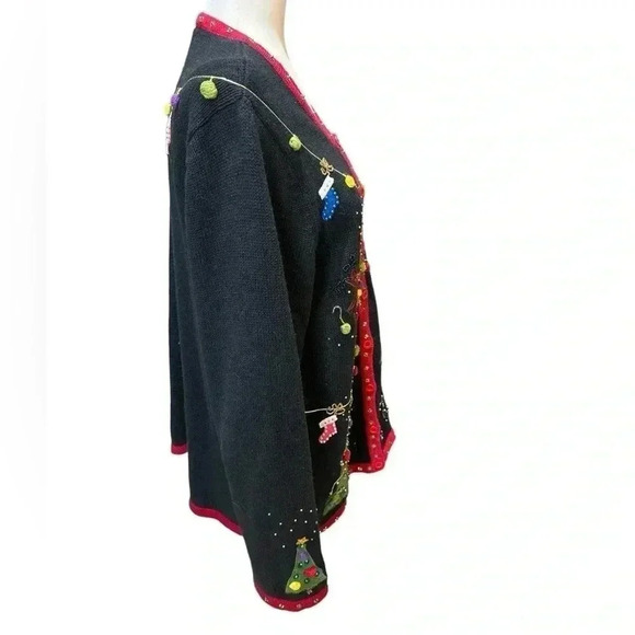 Kim Rogers Black Ugly Christmas Cardigan size 1X - Picture 4 of 6